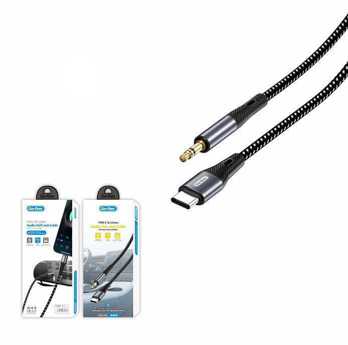 Go Des GAC-168 Type-C to 3.5mm AUX Audio Kablo 1M Go Des GAC-168 Type-C to 3.5mm AUX Audio Kablo 1M